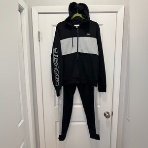 Lacoste Tracksuits Cotton Zip-Up Colorblock Black Gray